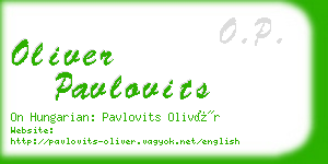 oliver pavlovits business card